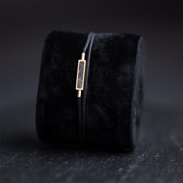 1,5 mm schwarzes Nylonarmband mit einem bronzebeschichteten Carbonelement - Talis Black Bronze